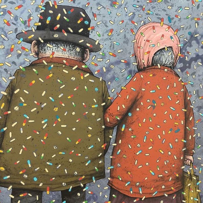 остро социальные иллюстрации, честные иллюстрации, художник Дран