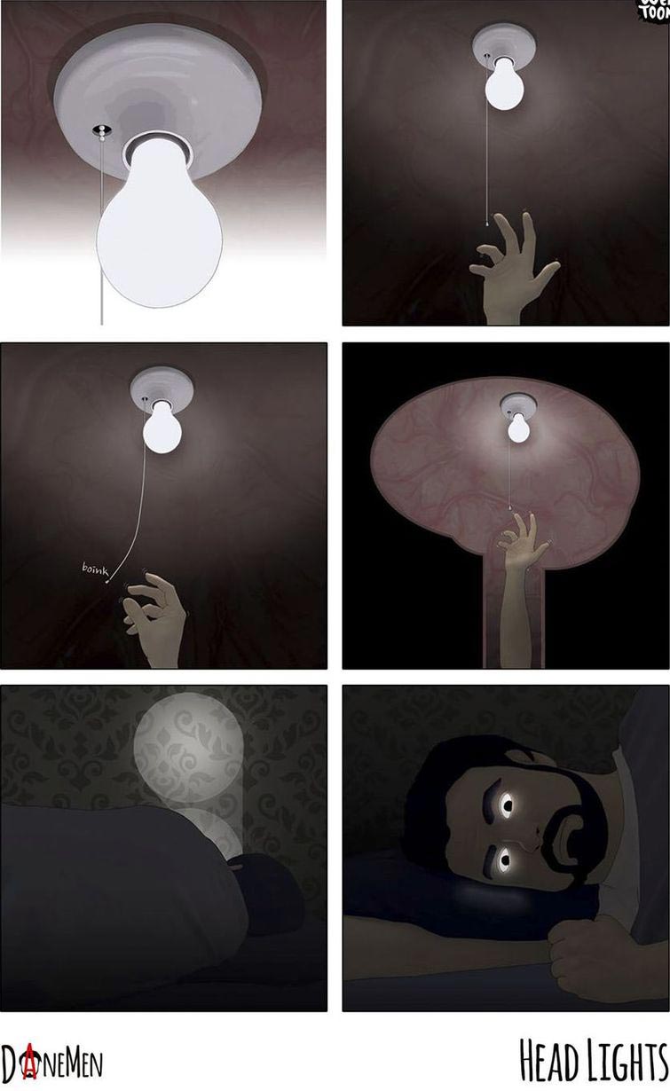 смешные комиксы, комиксы с неожиданным концом, комиксы без слов, Дэвид Данмен, David Daneman