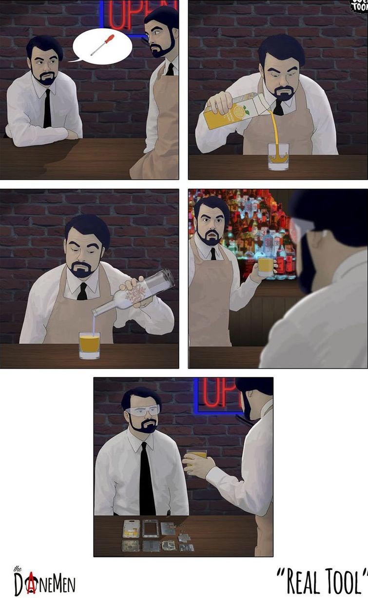 смешные комиксы, комиксы с неожиданным концом, комиксы без слов, Дэвид Данмен, David Daneman