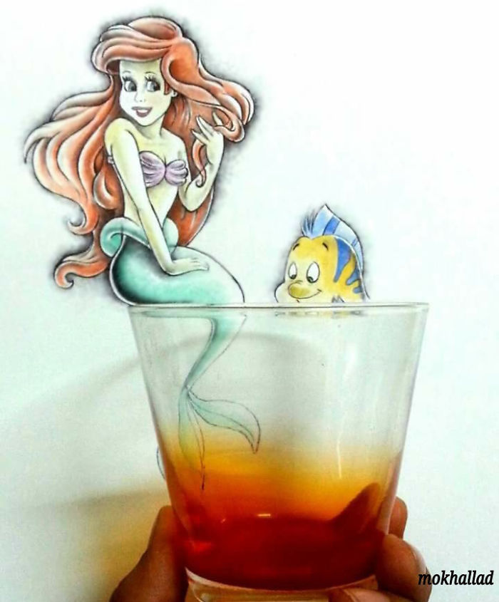 Художник комбинирует рисунки с реальной жизнью, буквально оживляя их Художник комбинирует рисунки с реальной жизнью, Мохаллад Хабиб