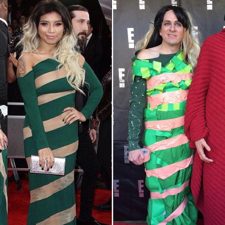 Том Ленк пародии, пародии на знаменитостей, наряды знаменитостей из подручных средств