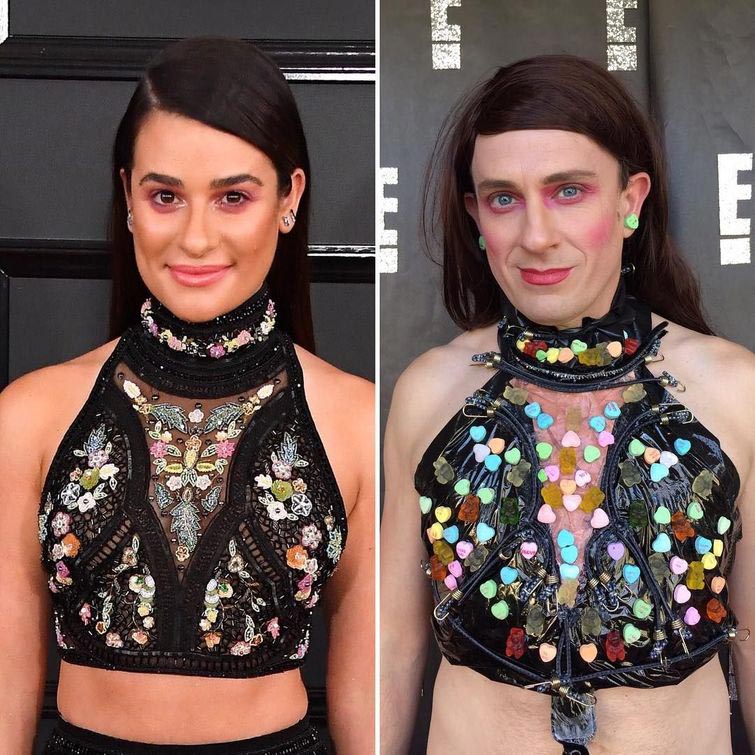 Том Ленк пародии, пародии на знаменитостей, наряды знаменитостей из подручных средств