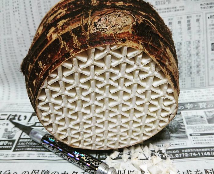 Японский художник вырезает узоры на овощах и фруктах, карвинг,  японский художник Гаку