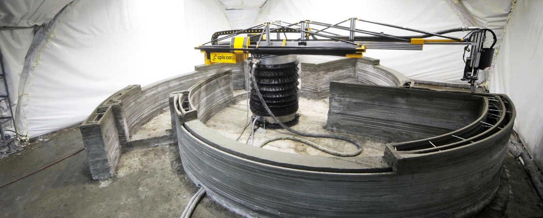 дом напечатанный на 3D-принтере, Apis Cor, в ступино распечатали дом 3D-принтер