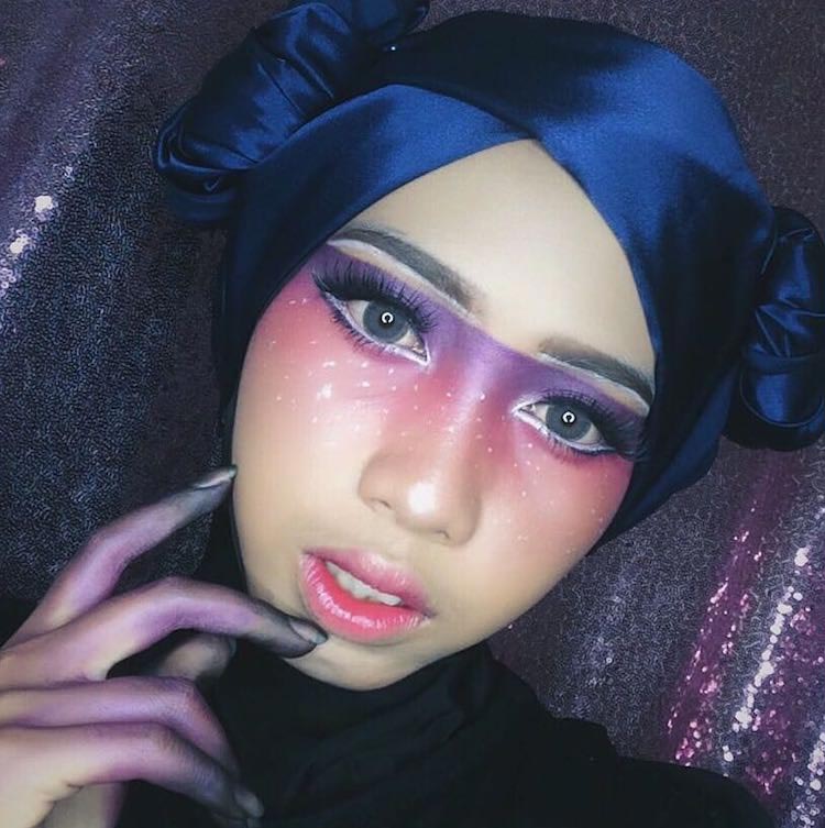 Галактический макияж, галактические веснушки, макияж космос, макияж вселенная