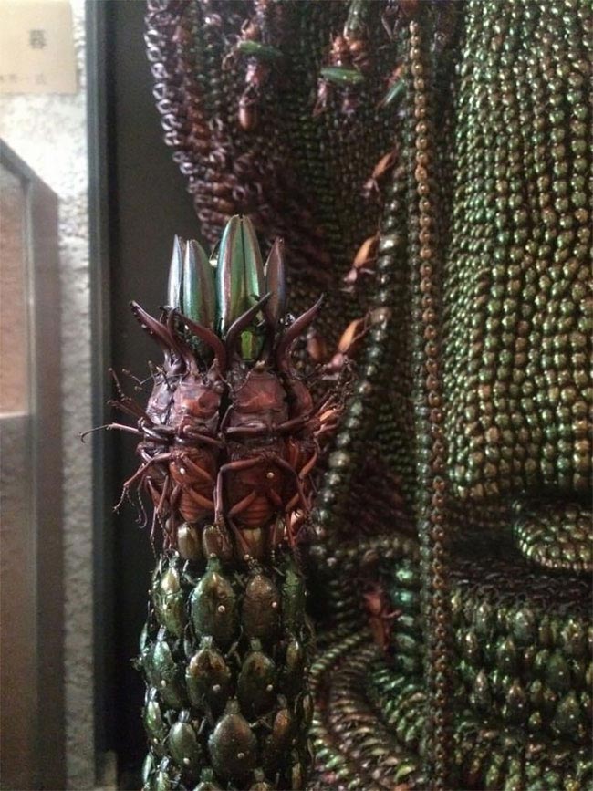 статуи из тысяч мёртвых жуков, скульптуры из тысяч мёртвых жуков, Йонджи Инамура, Yoneji Inamura
