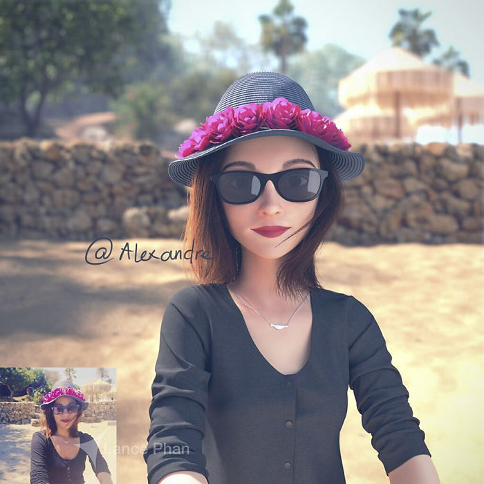 Художник превращает незнакомцев в портреты в стиле Pixar, Лэнс Фан