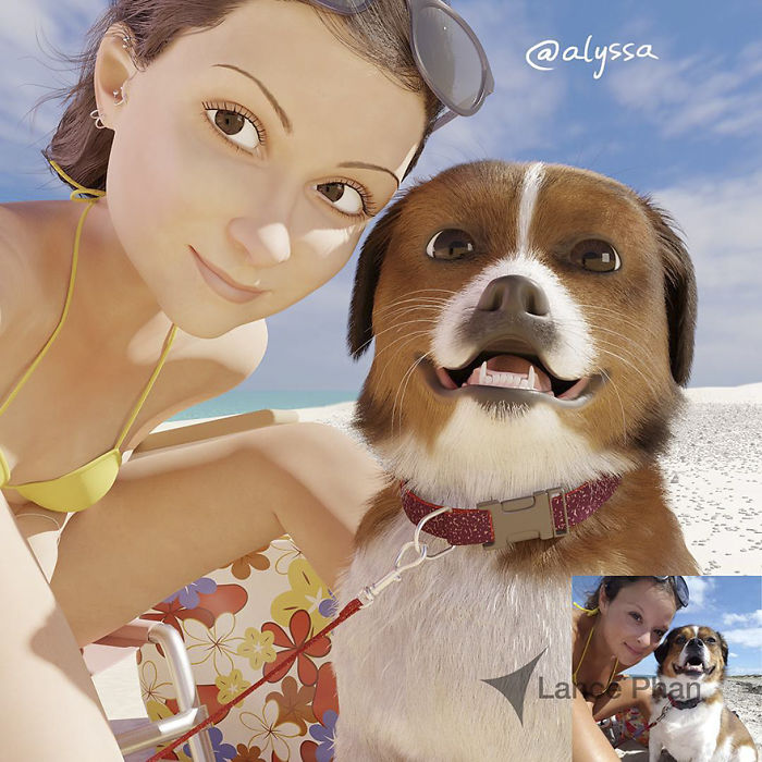 Художник превращает незнакомцев в портреты в стиле Pixar, Лэнс Фан