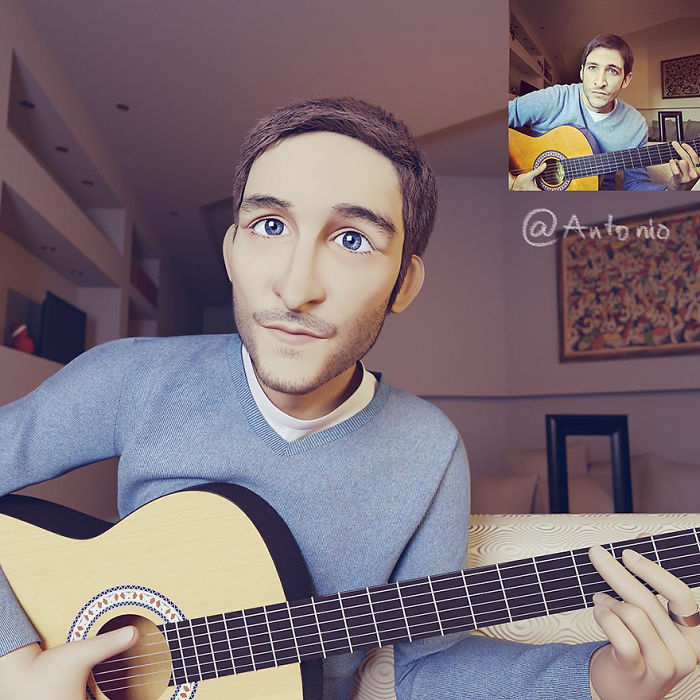 Художник превращает незнакомцев в портреты в стиле Pixar, Лэнс Фан