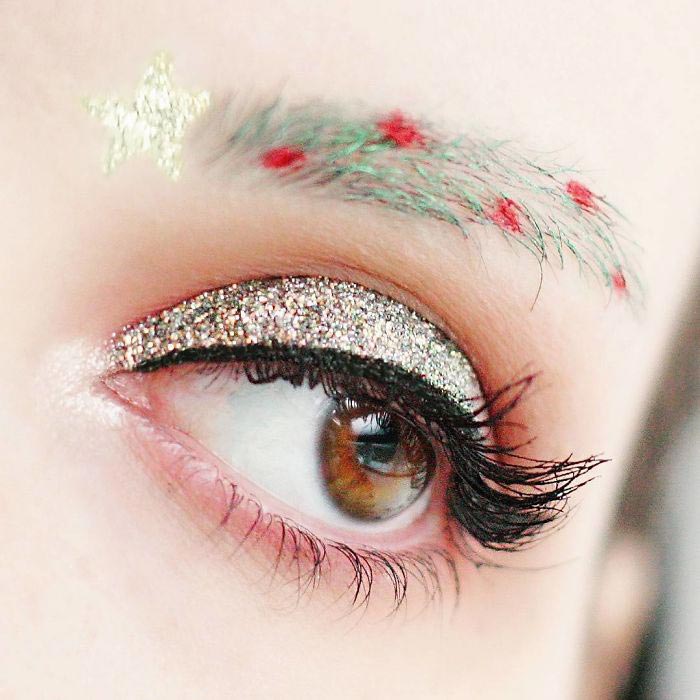 Брови в виде рождественской ёлки, #ChristmasTreeEyebrows