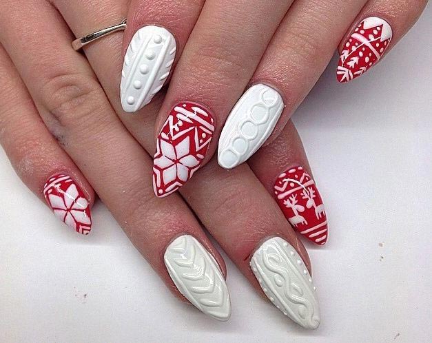 зимний маникюр, новогодний маникюр