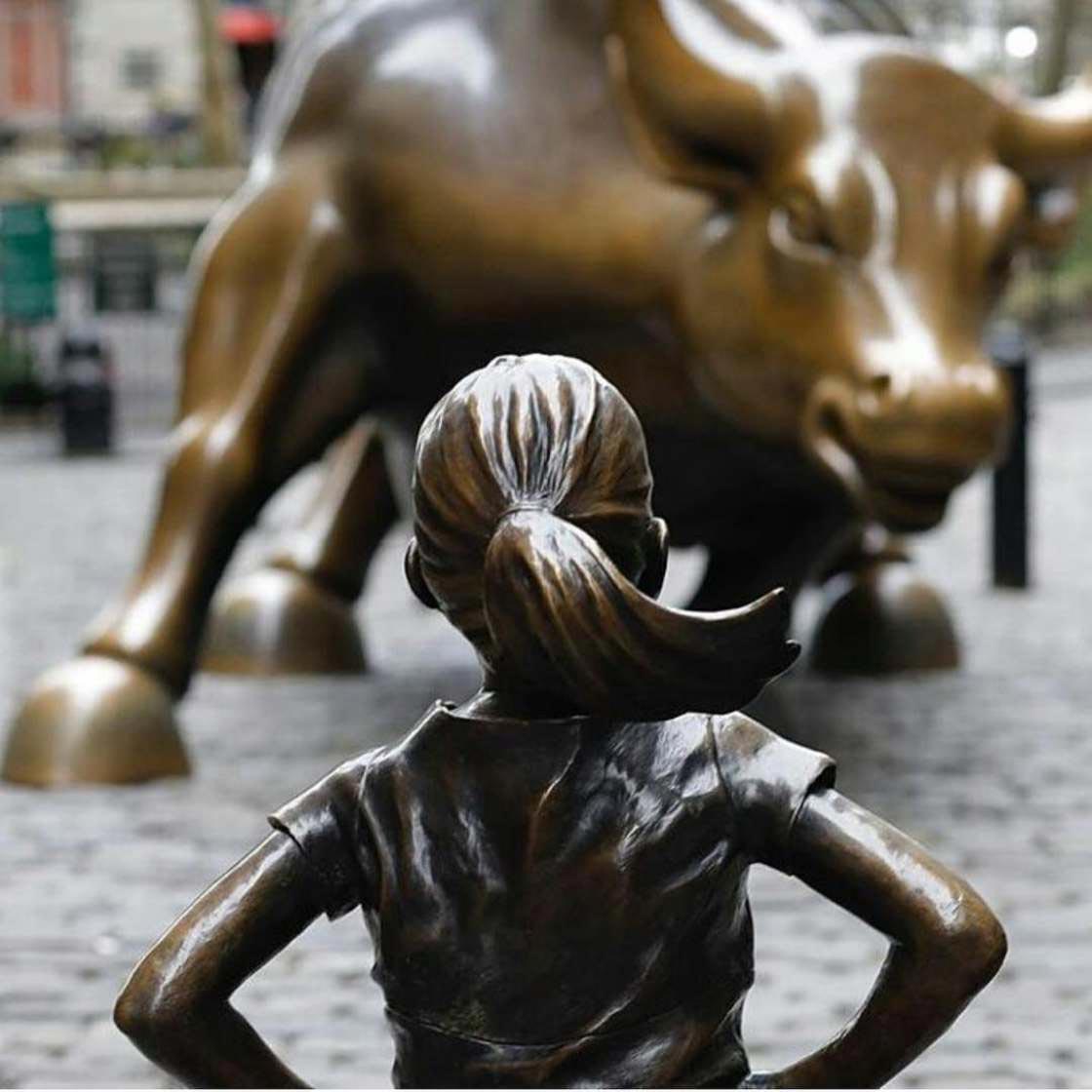 памятник Бесстрашной девочке, бесстрашная девочка на Уолл-стрит, Fearless Girl