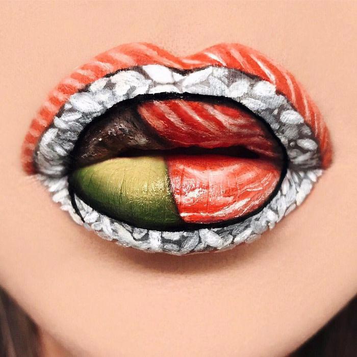 Девушка создаёт оптические иллюзии, девушка превращая себя в гамбургеры, Мими Чой, Mimi Choi