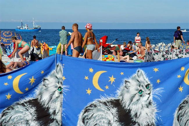 ограждения пляжи в Польше, поляки любят ограждения, ограждения на польских пляжах