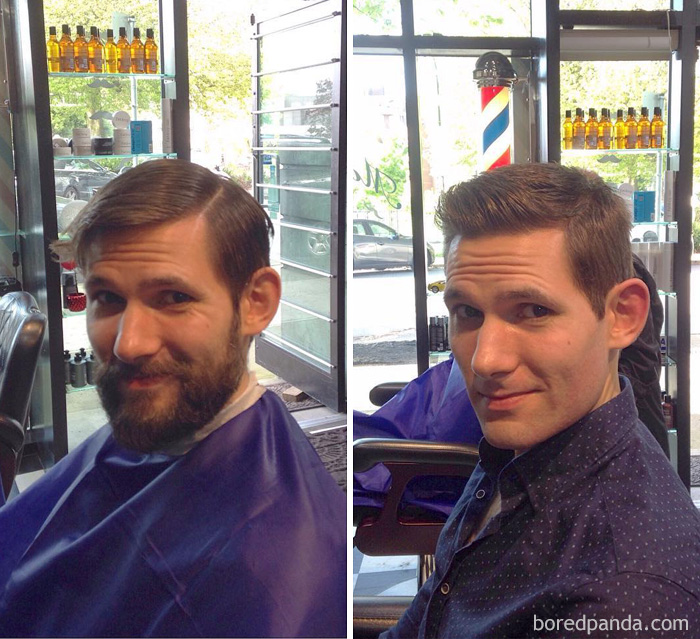 мужчины сбрили бороды, мужчины до и после сбривания бороды