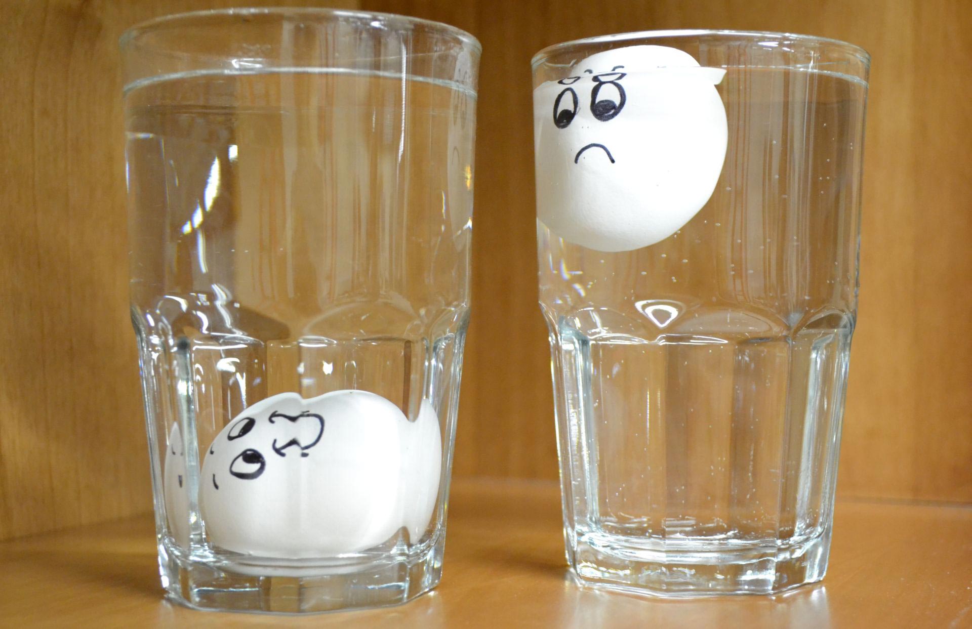 Яйцо в стакане с водой