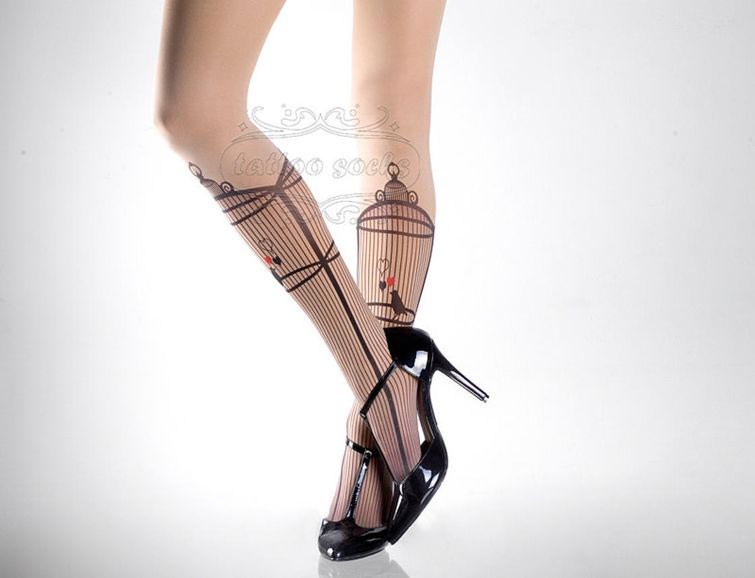 тату колготки, колготки с татуировками, колготки с эффектом татуировки