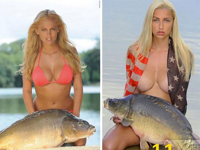 Carponizer, девушки и карпы, девушки держат карпов