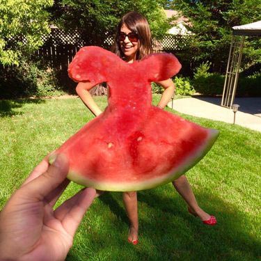 платья из арбуза, watermelon dress, одежда из арбуза