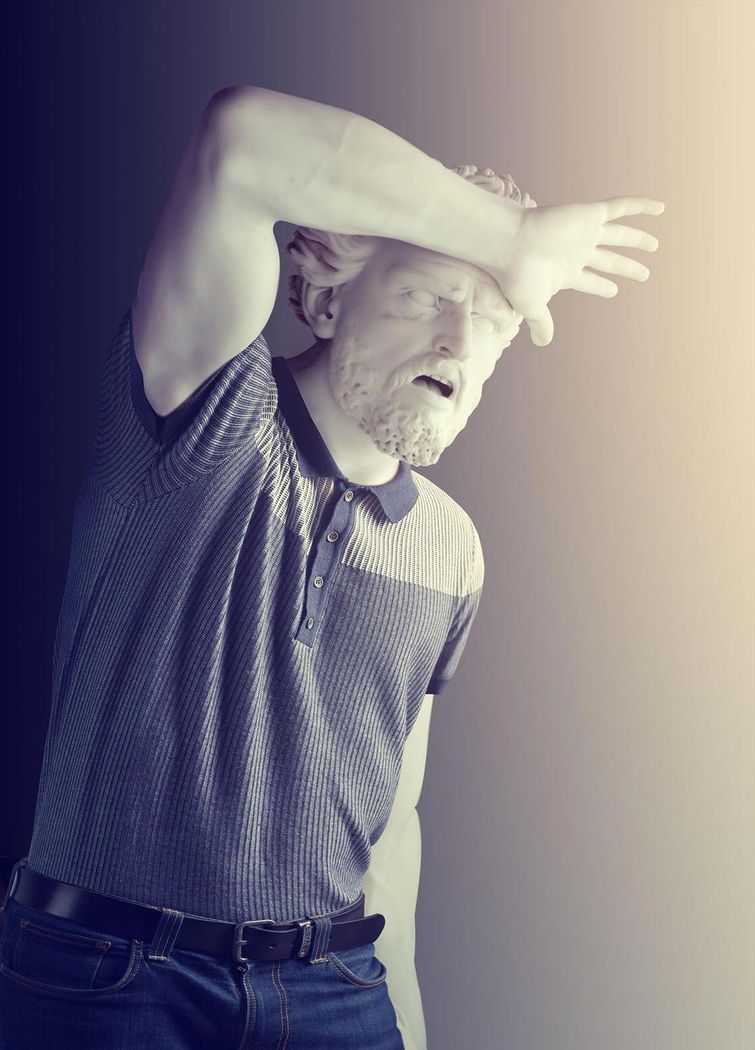 Хипстеры в камне, каменные хипстеры, статуи одевались как хипстеры