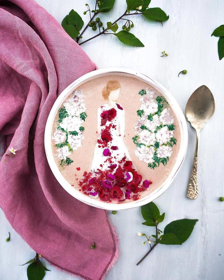 рисунки на смузи, Хейзел Закария, дисовать на смузи, дизайн смузи