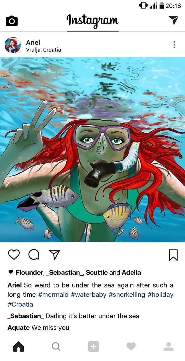 диснеевские принцессы в отпуске, диснеевские принцессы в Instagram