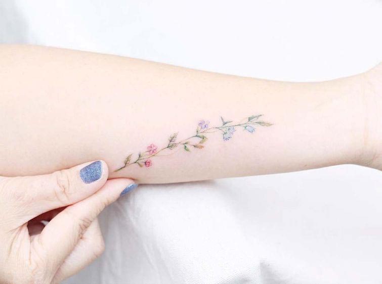 Мини Лау, Mini Lau, нежные татуировки, татуировки пастельных цветов