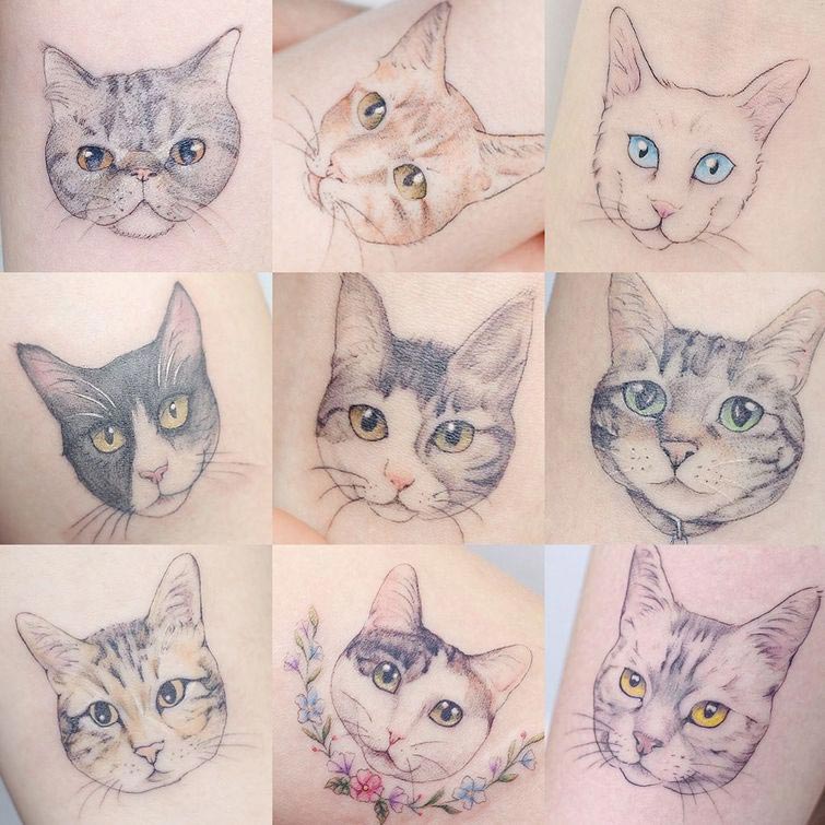 Мини Лау, Mini Lau, нежные татуировки, татуировки пастельных цветов