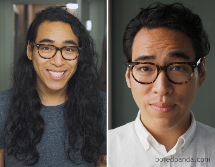 парни преобразились после стрижки, мужчины до и после стрижки