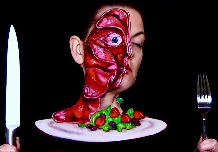 визажист создаёт страшные образы, Саманта Стейнес