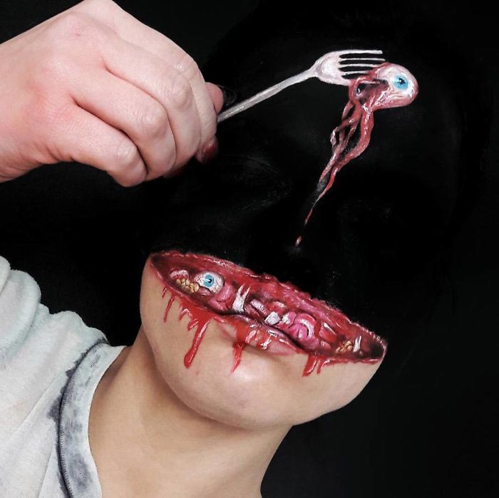 визажист создаёт страшные образы, Саманта Стейнес