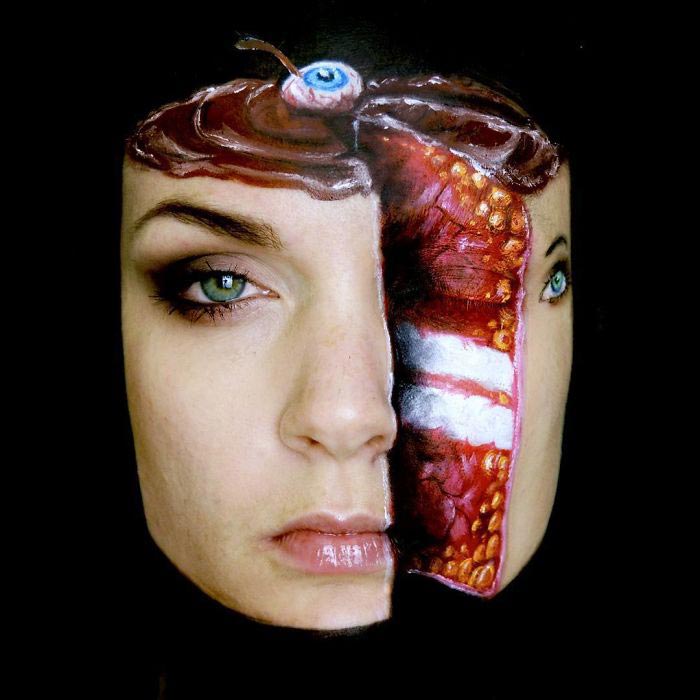 визажист создаёт страшные образы, Саманта Стейнес