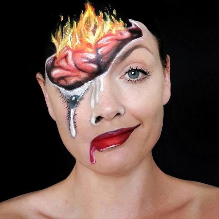 визажист создаёт страшные образы, Саманта Стейнес