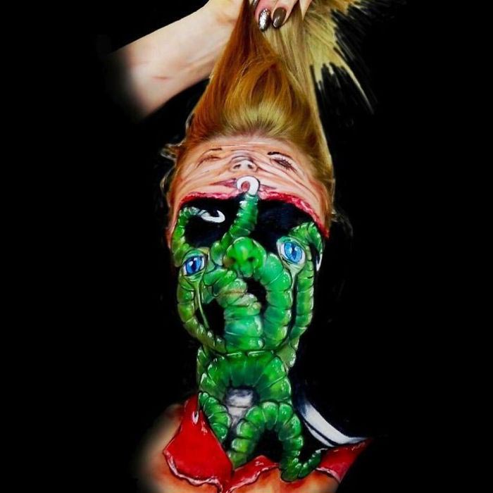 визажист создаёт страшные образы, Саманта Стейнес