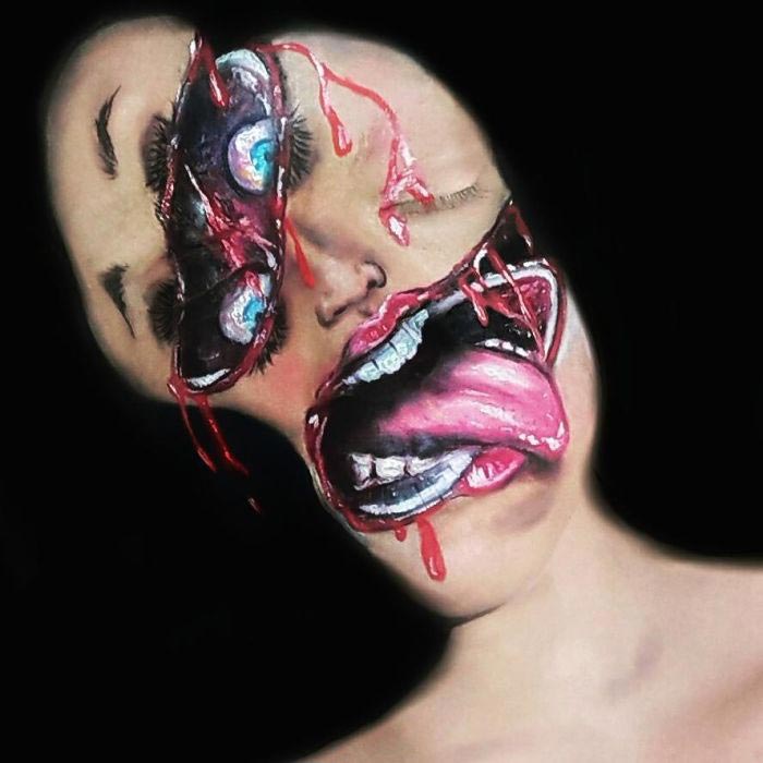 визажист создаёт страшные образы, Саманта Стейнес