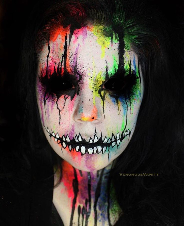 жуткий макияж, страшный макияж, пугающий макияж