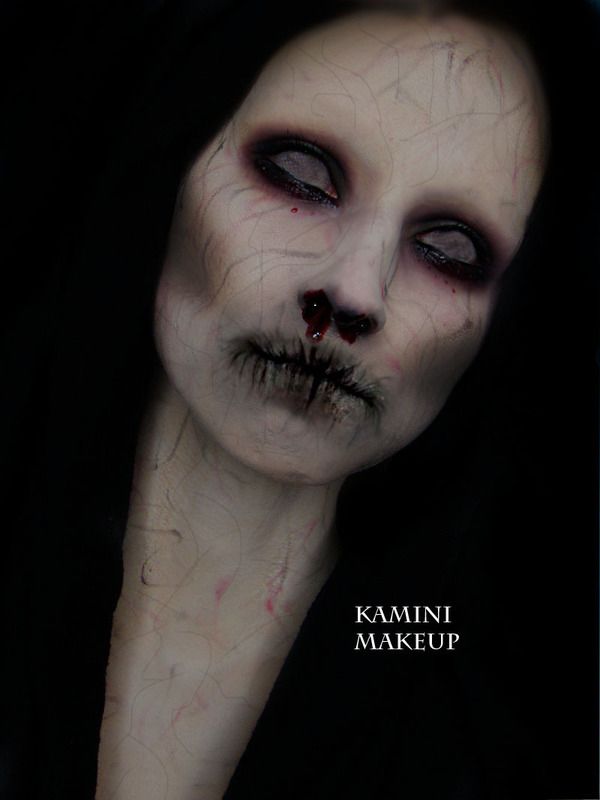 жуткий макияж, страшный макияж, пугающий макияж