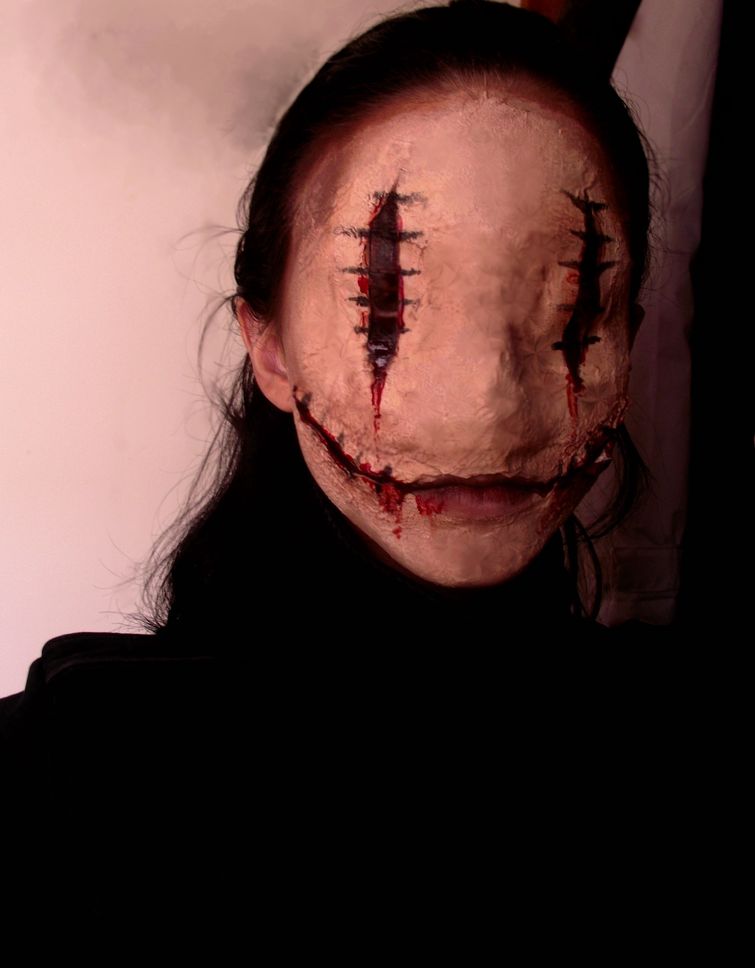 жуткий макияж, страшный макияж, пугающий макияж