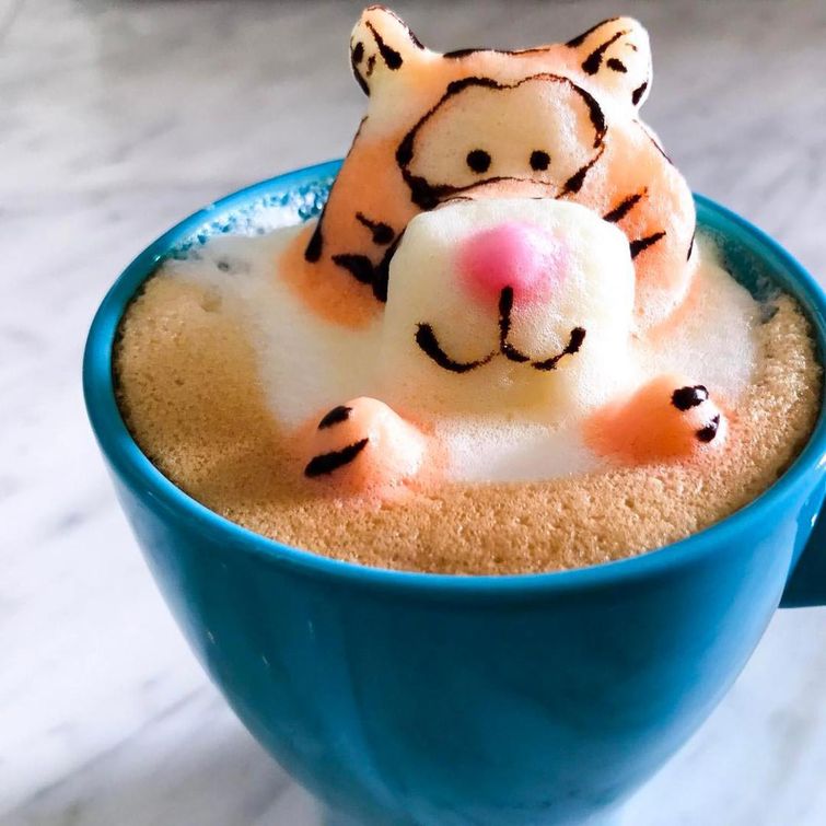 3D Latte Art, 3D рисунки молочной пеной на кофе, рисунки из пены на кофе, латте-арт