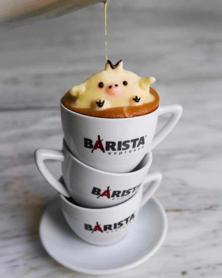 3D Latte Art, 3D рисунки молочной пеной на кофе, рисунки из пены на кофе, латте-арт