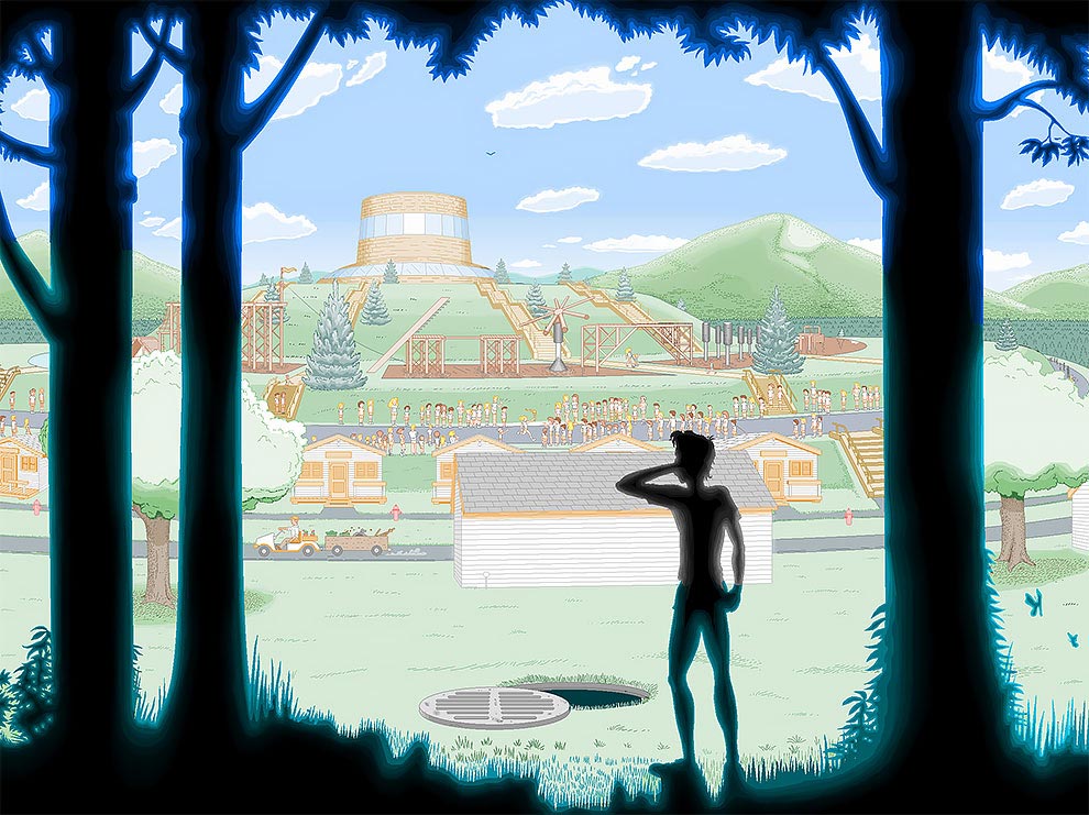 Парень не умеющий пользоваться фотошопом потратил 10 лет, чтобы создать рисунки в Paint для своей книги 10 лет создавал рисунки в Paint для книги, рисовал рисунки для книги 10 лет в Paint, Пэт Хайнс, Pat Hines