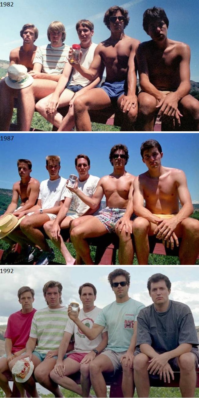 Друзья воссоздают свои детские фото, друзья тогда и сейчас