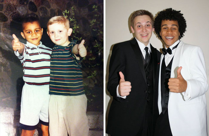 Друзья воссоздают свои детские фото, друзья тогда и сейчас