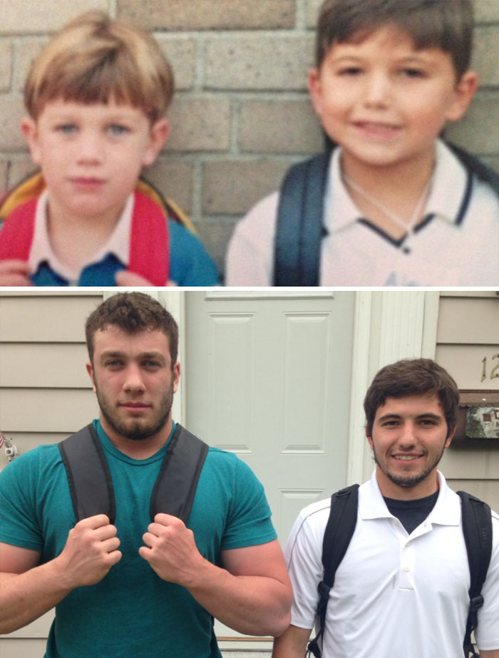 Друзья воссоздают свои детские фото, друзья тогда и сейчас