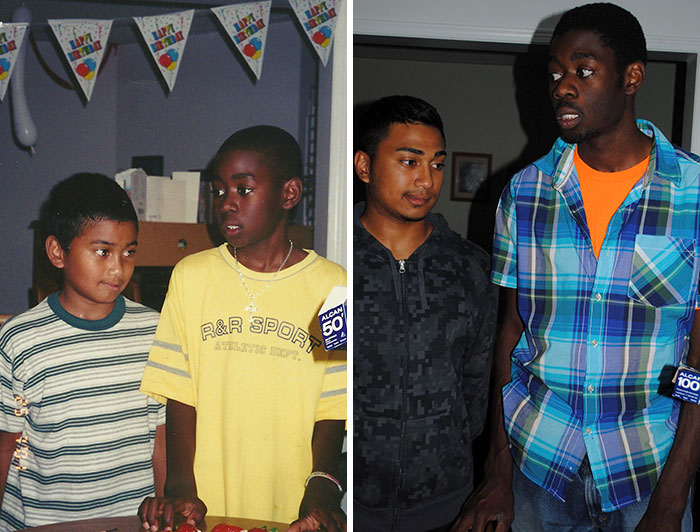 Друзья воссоздают свои детские фото, друзья тогда и сейчас