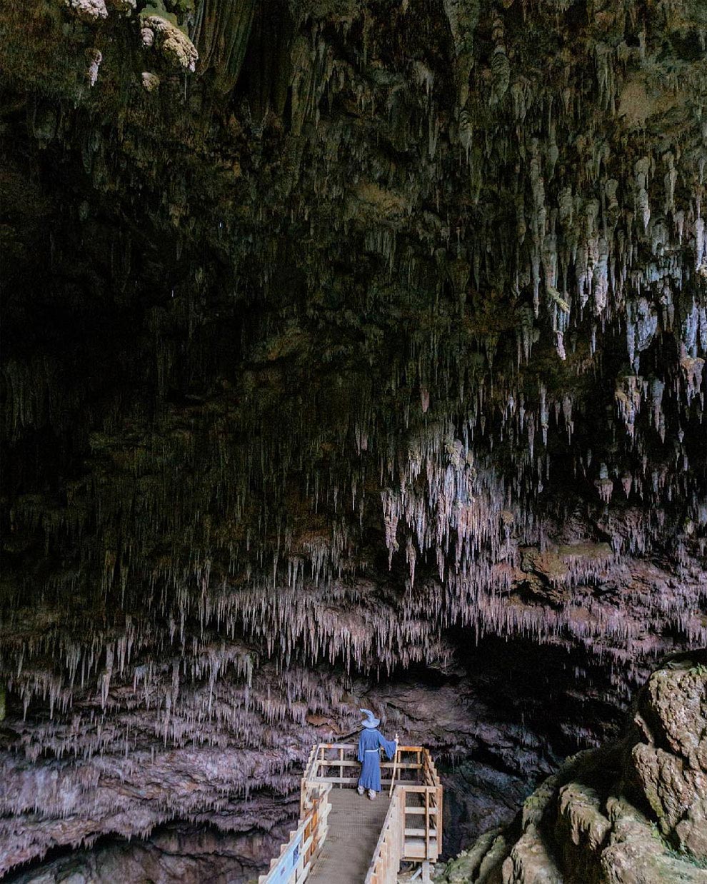 Гэндальф покажет или фантастическая красота Новой Зеландии в стиле «Властелина колец» Гэндальф покажет, красота Новой Зеландии Гэндальф, путешественник в костюме Гэндальфа