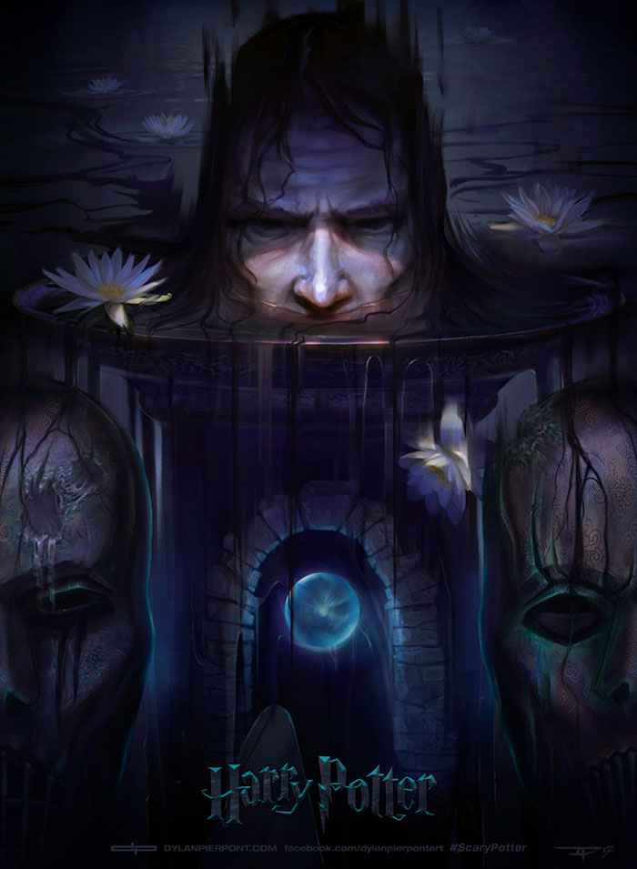 Жуткие киноплакаты к фильмам о Гарри Поттере, Scary Potter, Дилан Пьерпон