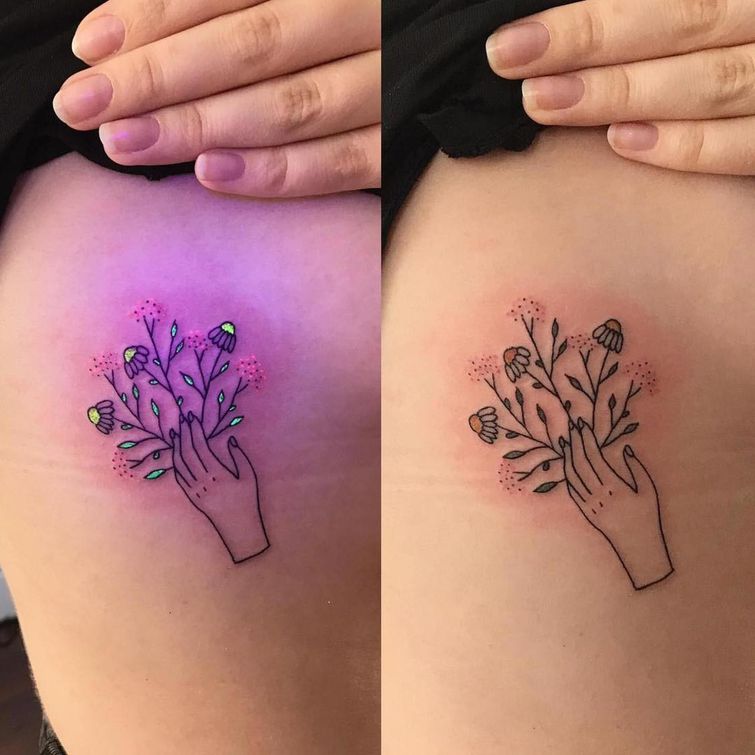 уф тату, ультрафиолетовые татуировки, флуоресцентные татуировки, татуировки светящиеся в темноте