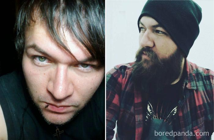 парни до и после того как отрастили бороду, парни с бородой и без