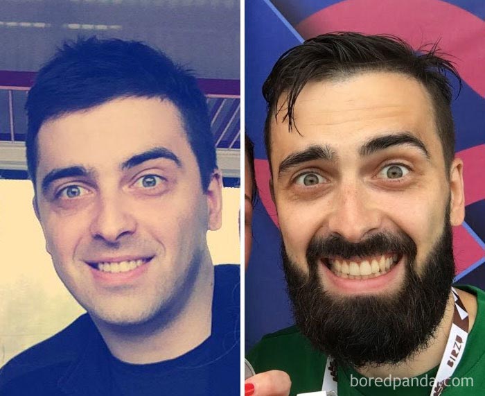 парни до и после того как отрастили бороду, парни с бородой и без